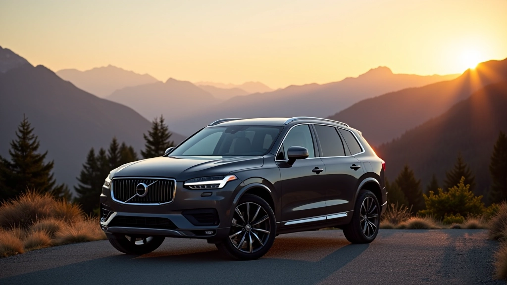 Mazda CX-9 parked on scenic overlook with mountain landscape background showcasing premium design